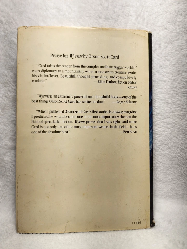 SIGNED Wyrms by Orson Scott Card Vintage 1987 HC DJ, Sci Fi Award Winning Author - Image 3 of 4