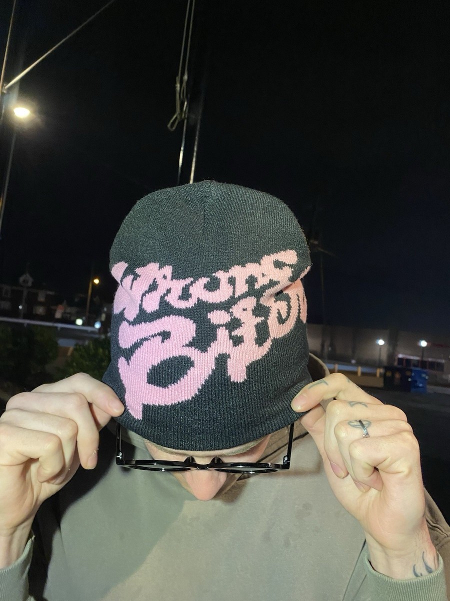 帽子 Y2K Babyreturn KNIT CAP Y2K Streetwear Beanie Pink Graphic Knit Hat Aesthetic Trendy