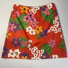 Vintage Hadley Women’s Skirt Floral Mod Polyester Size 6 Lined Back Pocket