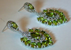 Peridot Diamond Sterling Silver Dangle Chandelier Earrings August Birth Stone — photo 5