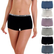 Damen Boxershorts Pants 6er Set Stretch Baumwolle Unterhosen Slips 36 38 40 42
