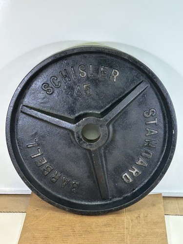 Vintage Schisler Single 2" Hole 45 Pound Deep Dish Weight Plate For Barbell