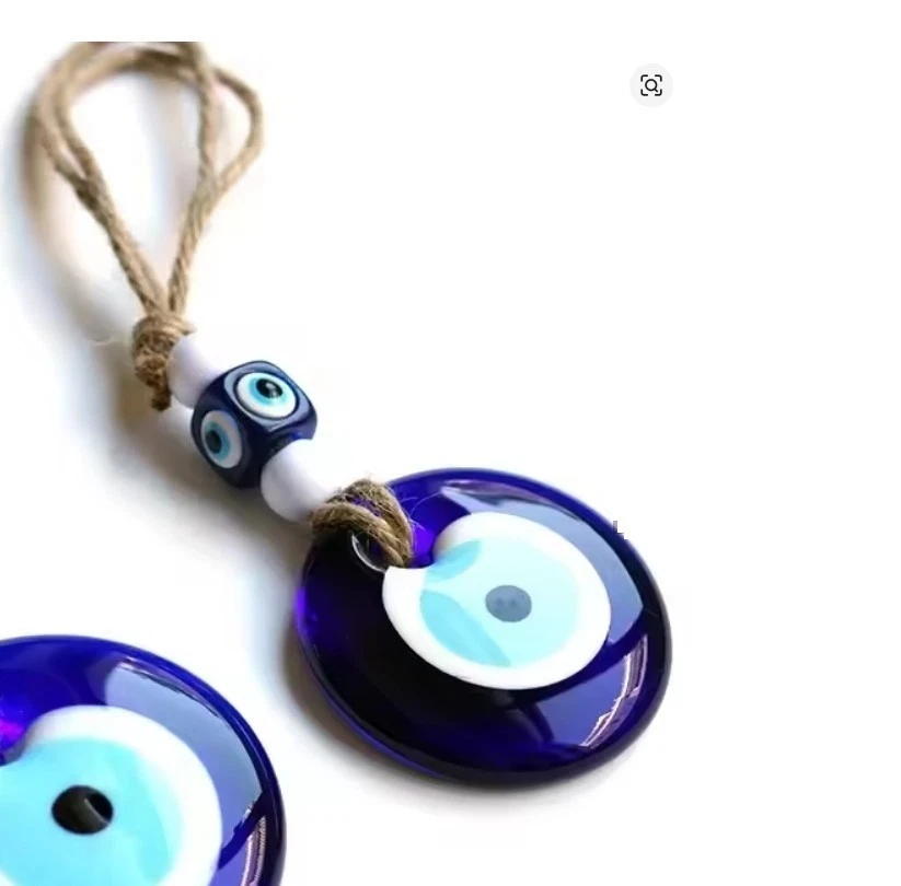 Berloque turco Nazar Evil Eye Bead proteger casa presente vidro parede feijão azul - Imagem 3 de 4