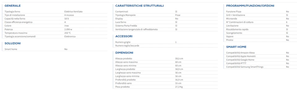 Electrolux Forno Elettrico Ventilato 58 lt Classe A EOH2H00BX EAN 7332543819904 - Immagine 4 di 4