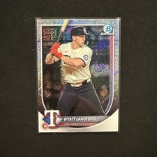 Wyatt Langford 2025 Bowman Mega Box Mojo Refractor #33 Texas Rangers