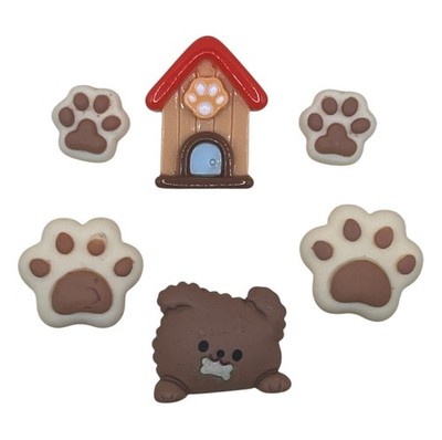 Buttons Galore Flatbackz Embellishments-Pup Patrol