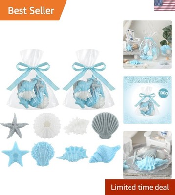 Sea Glass Soap Decor Seashell Ocean Beach Nautical Wedding Party Favors 2pcs