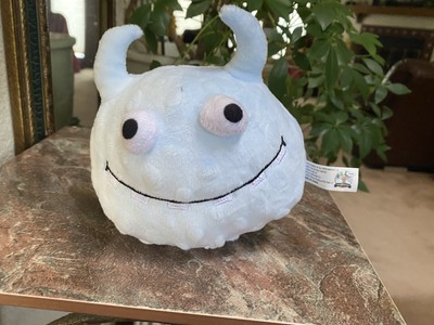 50% Off Plush Blue Minky Dot Head W Horns Teeth Smile RARE