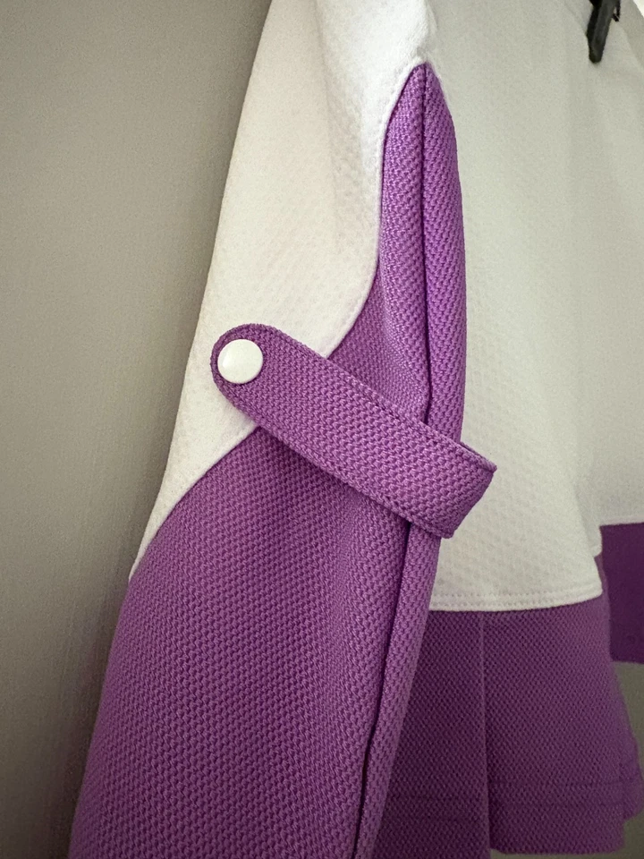 K-Swiss Women's Midi Skirt  white and purple pleated 100% Polyester Skirt Size M - Image 3 of 4