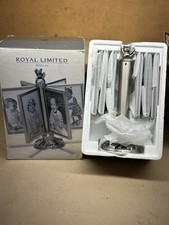 Royal Limited Silver Baby Photo Frame Spin Carousel 12 Photos 3.5x5 w/ Box