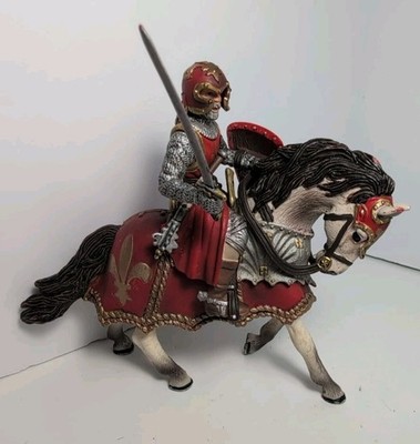 Schleich Red Knight On Gray Andalusian Horse, 70056 Retired Figure