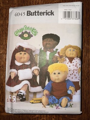 Butterick 4045 Sew Pattern Cabbage Patch Kids Doll Clothes 16'' & 20'' Doll UNCUT