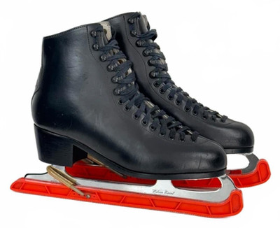 Neu Wifa Austria Skatec D schwarz Leder Schlittschuhe Herren Größe UK 9 EU 43