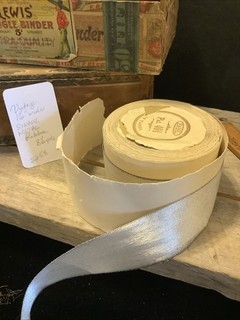 2258🌟Vintage Millinery Shiny SILVER Metal 1 1/2” x 8 yds Ribbon Paper Spool