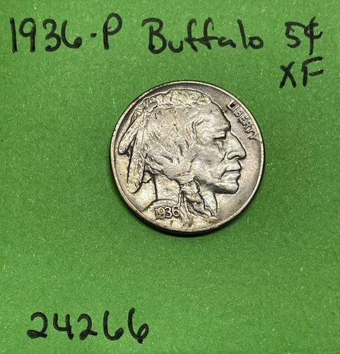 1936-P Buffalo 🦬 Indian Head Nickel 5c Xf Extra Fine