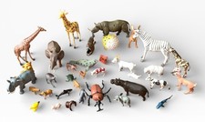 Vintage Wild Animal Figures Toys PVC Lot of 30 Safari Farm Variety