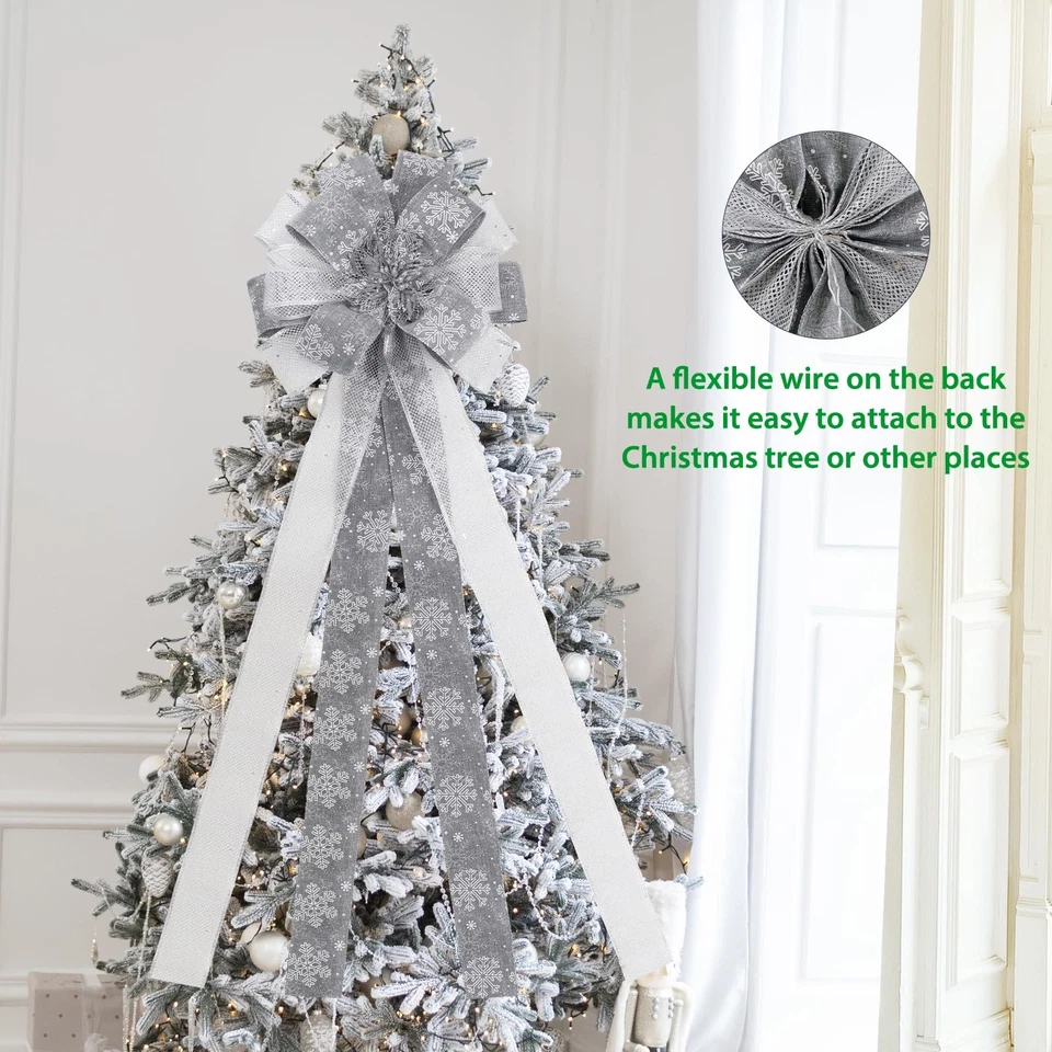 Arco Topper Árbol de Navidad Filltown 53x13 pulgadas Gris Plata Decoración de Navidad Foto 3 de 4