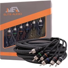 Premium Series 15ft. 6-Channel Car Audio RCA Cable   Double Shielded, Oxygen ...