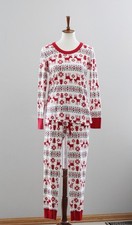 HANNA ANDERSSON Holiday Fair Isle Reindeer Long John Pajama Set : Adult L Large