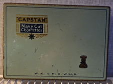 VINTAGE W.D.& H.O WILLS  CAPSTAN NAVY CUT CIGARETTE TIN RARE 100 SIZE.