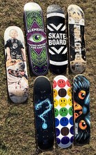 Bundle Of 7 Skateboard Decks- Element-Tony Hawk- Enuff - Fracture- DGK
