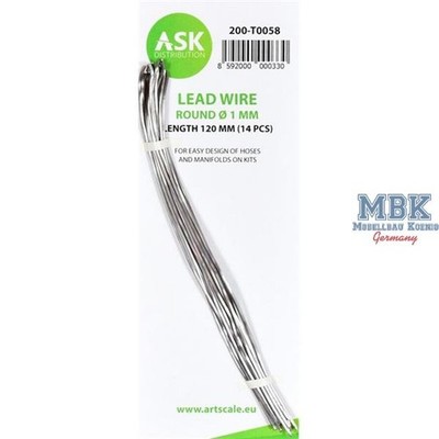 Artscale ASK200-T0058 Bleidraht/ Lead Wire - Ø 1 mmx120 mm (x14)