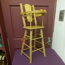 Vintage Childs Dolls High Chair Play Toy Mid Century 1950s - Signs of use