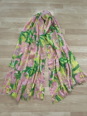 Lilly Pulitzer for Target Pink Flamingo Wrap Shawl Resort Sequins 42x68