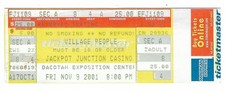 The Village People 11/9/01 Morton MN Jackpot Junction Casino Ticket!