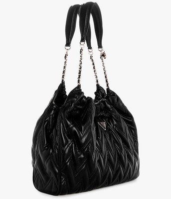 GUESS Large Eda Hobo Shoulder Bag Black + Assia Wallet Like new Not Used 