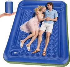 Double Sleeping Pad for Camping, Extra Thick 5 Inch Self-Inflating 2 Person Camp