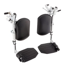 Wheelchair Legrest Assembly Hemi Spacing Black Vinyl Calfpad Aluminum Footplate