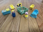 VTG Fisher Price Little People Play Family Nursery 8 Pc Set Lot Furniture Baby
