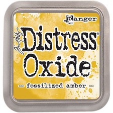 Tim Holtz Distress Oxides Ink Pad-Fossilized Amber 3x3 inches