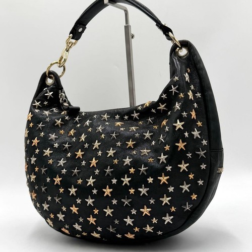 jimmy choo hobo Handbag Shoulder Star Studs leather vintage y2k rare black sky