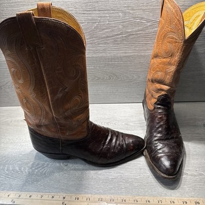 OCONA OSTRICH SKIN BROWN BOOTS SIZE 12 D PRE-OWNED Nocona Smooth Ostrich Boots Mens 12 B Brown Vintage Cowboy  main image 4