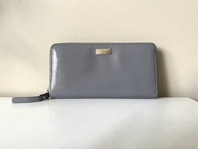 Kate Spade Gray Bixby Place Neda Patent Leather Zip Around Wallet