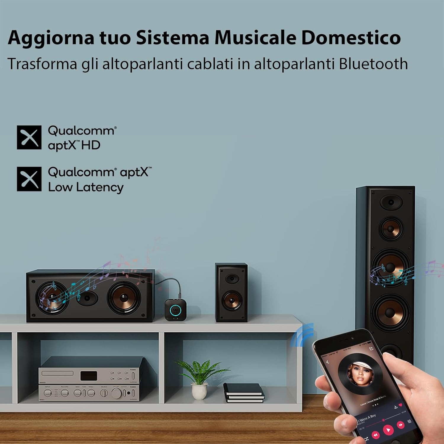Ricevitore Audio Per Altoparlanti Adattatore Audio WiFi ACEMAX M5 – DLNA AirPlay, Streaming HiFi Su Altoparlanti, Multiroom E Controllo Via App, Per IPhone E Android Ricevitore Audio Per Altoparlanti Adattatore Audio WiFi ACEMAX M5 – DLNA AirPlay, Streaming HiFi Su Altoparlanti, Multiroom E Controllo Via App, Per IPhone E Android