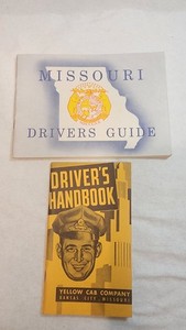 Vintage 1950's Missouri Drivers Guide & Yellow Cab Company Drivers Handbook