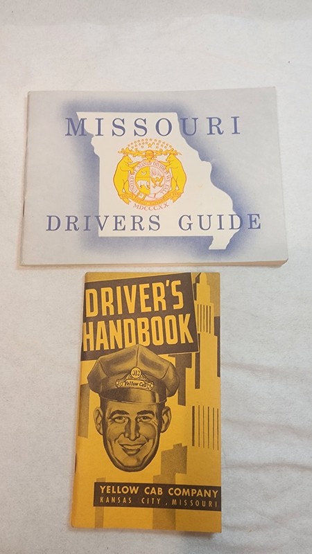 Vintage 1950's Missouri Drivers Guide & Yellow Cab Company Drivers Handbook