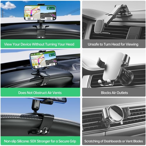 Phone Mount for Car Dashboard, 360 Degree Rotation Universal Cell Phone Holde... - Picture 4 of 6