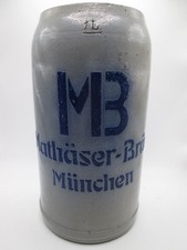 Alter Bierkrug Steinkrug MB Mathäser Bräu Brauerei München Salvator RAR