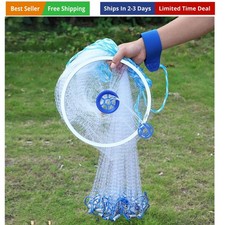 Cast Net for Bait Trap Fish 8ft 10ft 12ft 14ft 16ft Radius Fishing Cast Net T...