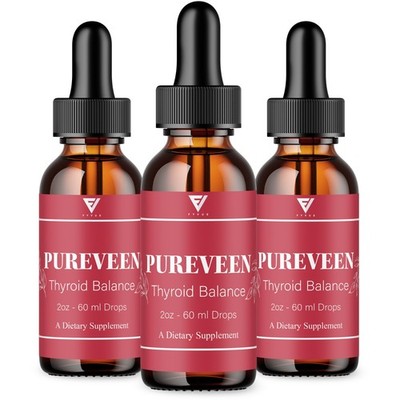 (3 Pack) Pureveen Thyroid Balance Drops, Pure Veen Advanced Formula (6oz)