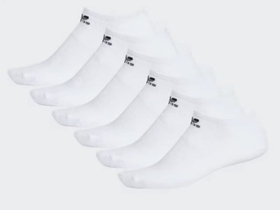 Adidas Originals Trefoil No Show Socks 6-Pack White CI9858 Mens 5-8 / Women 5-10