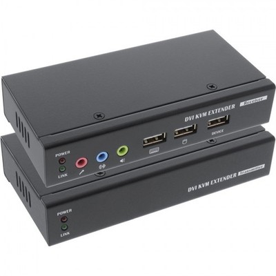 InLine  DVI USB KVM Extender, Verlängerung über UTP, mit Audio, bis 50m