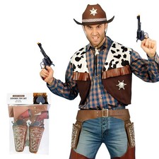 GAGIFT WORLD Cowboy Toys Gun and Western 9 4.3 1.3 inches, Black Brown