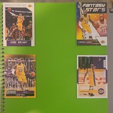 Panini Kobe Bryant & LeBron James Lakers NBA Trading Card Lot 2015-16, 4 Cards