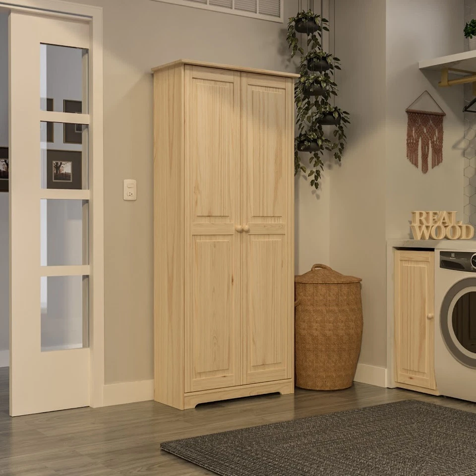 Cabinet Pantry 2 Doors Solid Wood Unfinished -  by From the Tree Furniture - Image 3 of 4