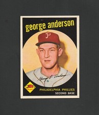 1959 Topps George Sparky Anderson RC #338 ~~ Phillies Reds HOF ~~ NICE!